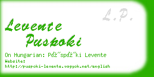 levente puspoki business card